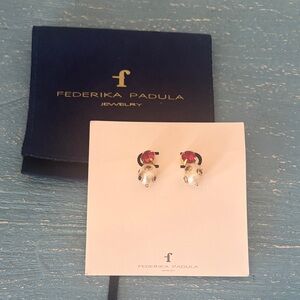 Brand New Federika Padula Pearl and gem studs